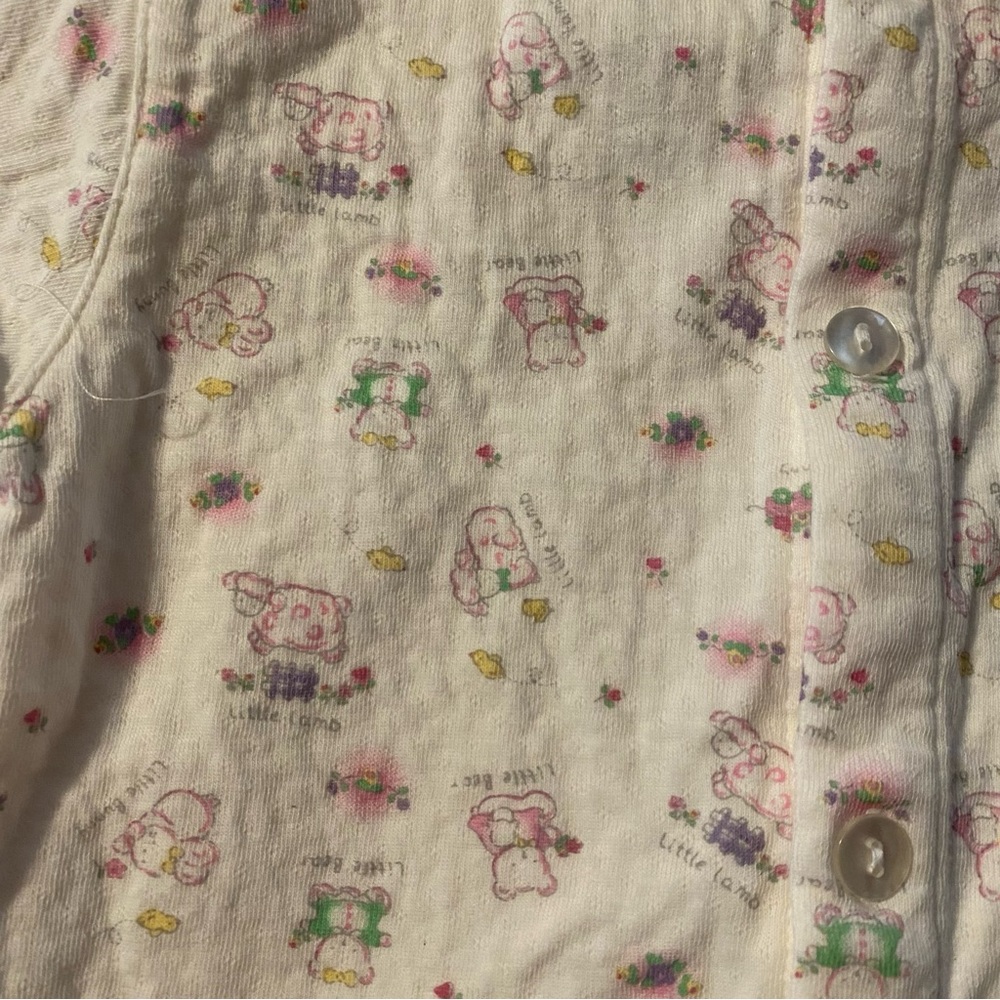 Kids Real Faith Baby Vintage Long Sleeve Top Ruffle Sleeves Bear Bunny Size 3-6M - Picture 6 of 6